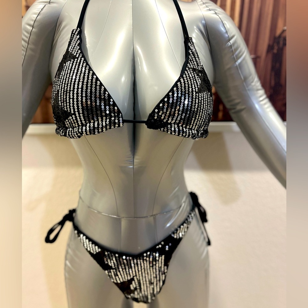 4 Piece Glittering Star Patterned Sequin Swim Sui… - image 4